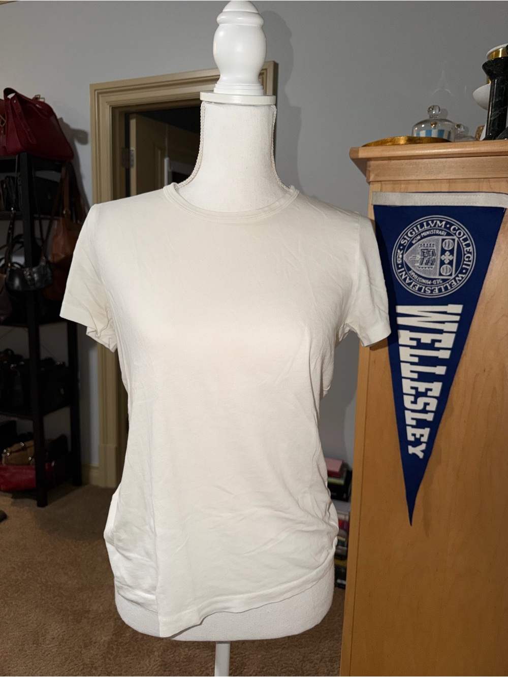 Jenni Kayne Ringer White Cotton T Shirt Size Medium